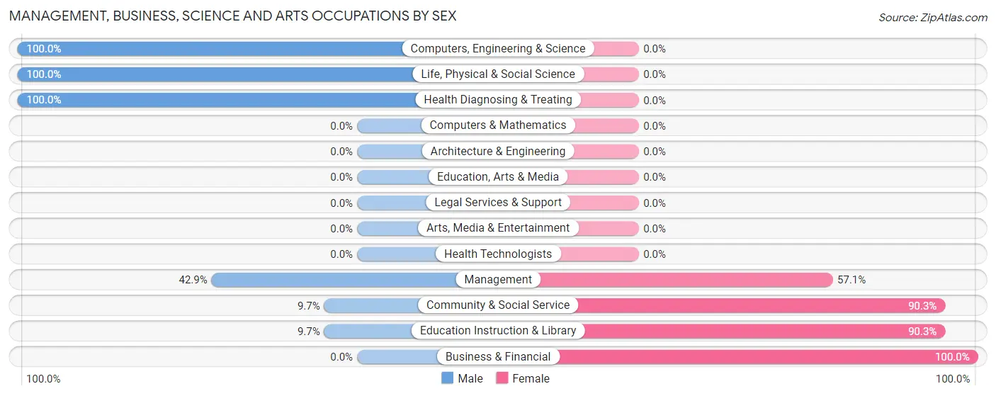 Management, Business, Science and Arts Occupations by Sex in Noel