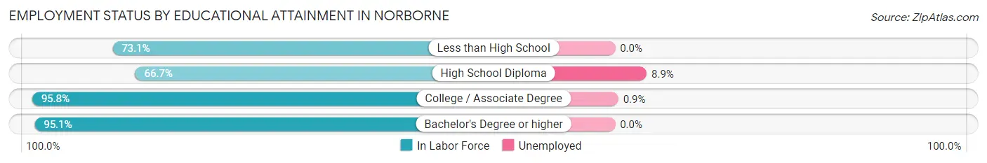 Employment Status by Educational Attainment in Norborne