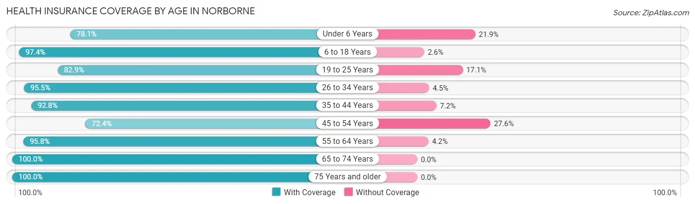 Health Insurance Coverage by Age in Norborne