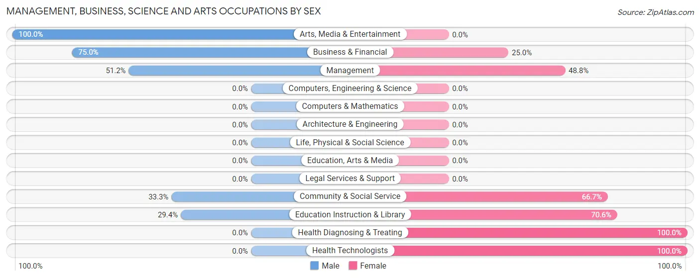 Management, Business, Science and Arts Occupations by Sex in Norborne