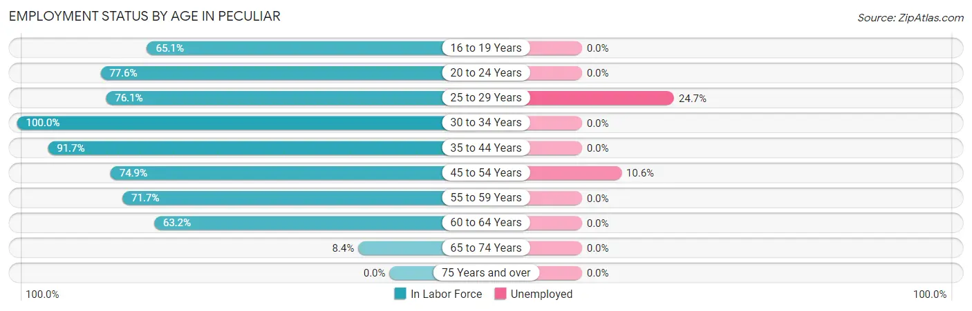 Employment Status by Age in Peculiar
