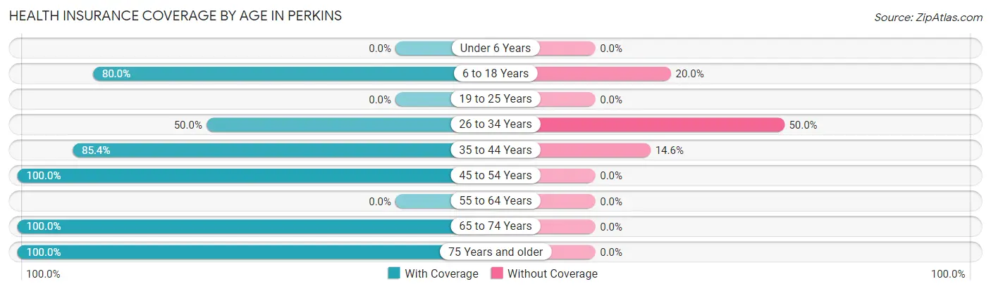 Health Insurance Coverage by Age in Perkins