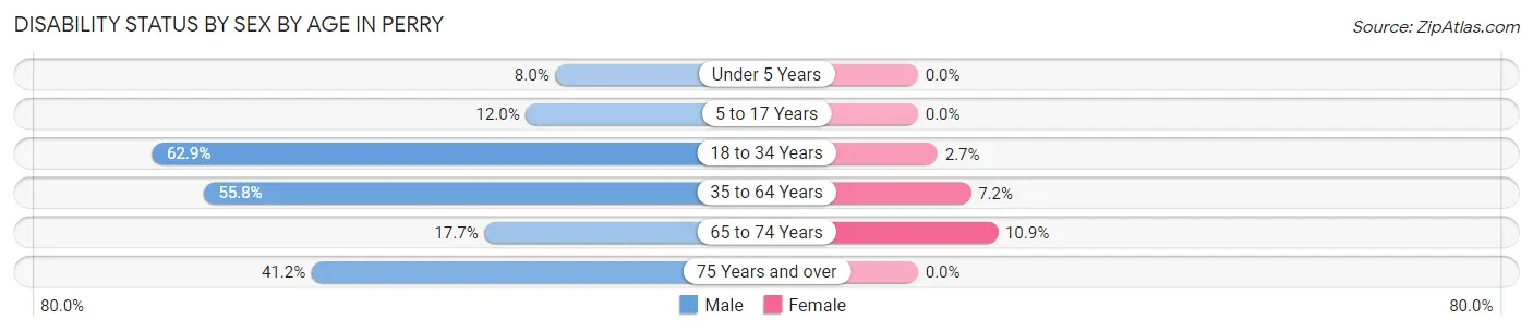 Disability Status by Sex by Age in Perry