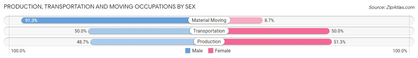 Production, Transportation and Moving Occupations by Sex in Pierce City