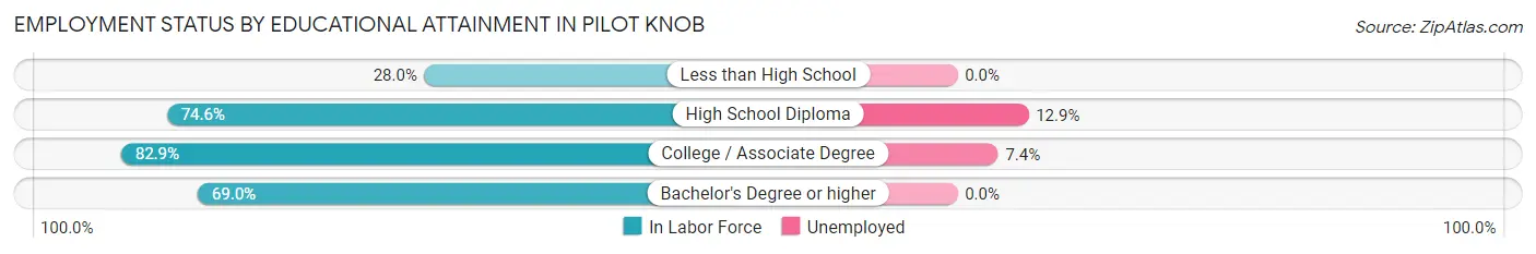 Employment Status by Educational Attainment in Pilot Knob