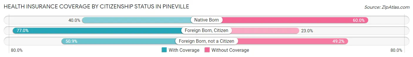 Health Insurance Coverage by Citizenship Status in Pineville