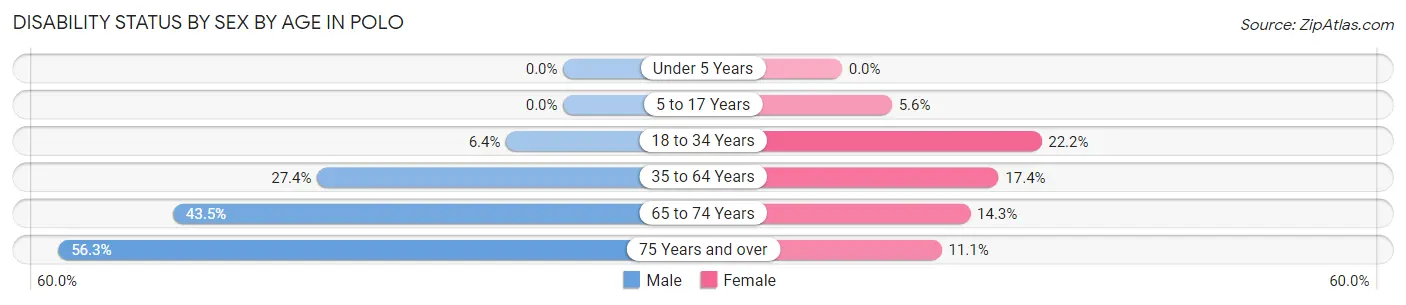 Disability Status by Sex by Age in Polo