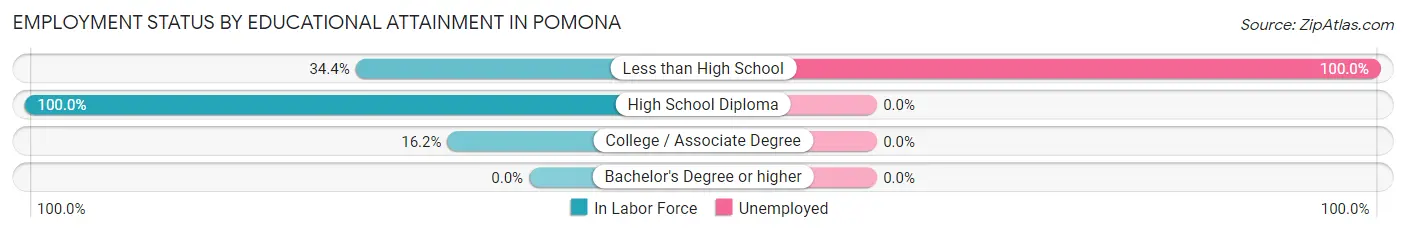 Employment Status by Educational Attainment in Pomona