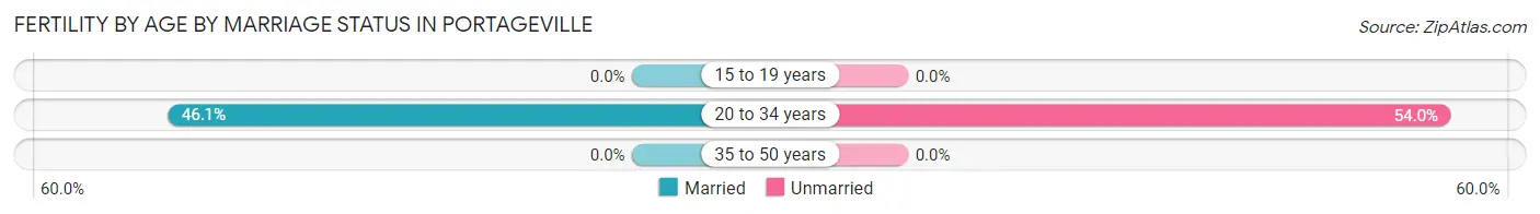 Female Fertility by Age by Marriage Status in Portageville