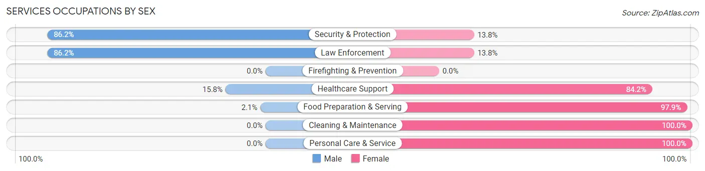 Services Occupations by Sex in Portageville