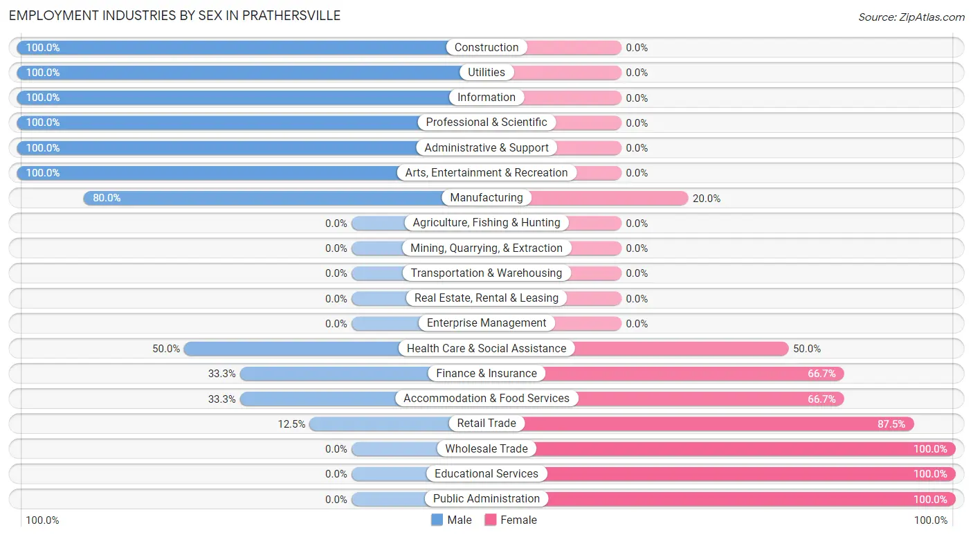 Employment Industries by Sex in Prathersville