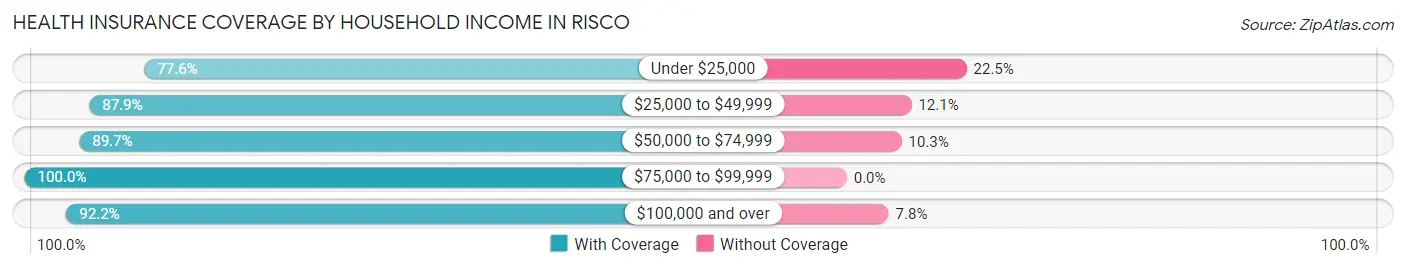 Health Insurance Coverage by Household Income in Risco