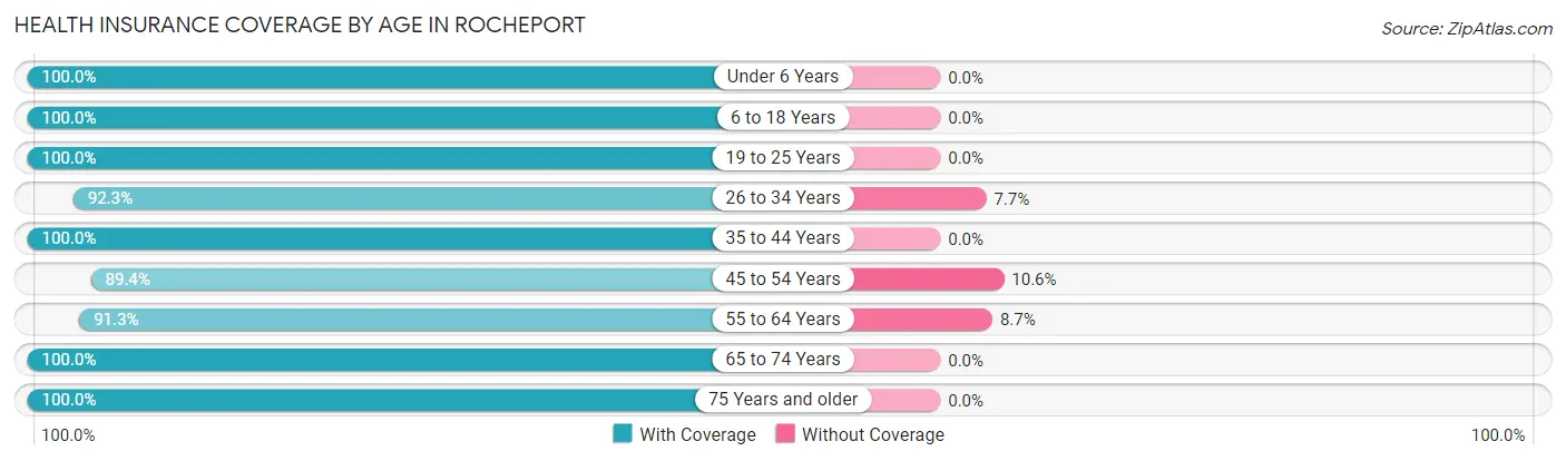 Health Insurance Coverage by Age in Rocheport
