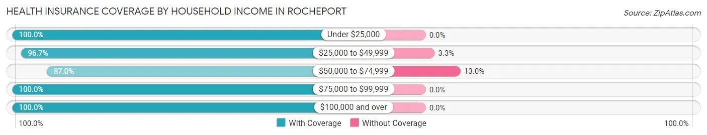 Health Insurance Coverage by Household Income in Rocheport