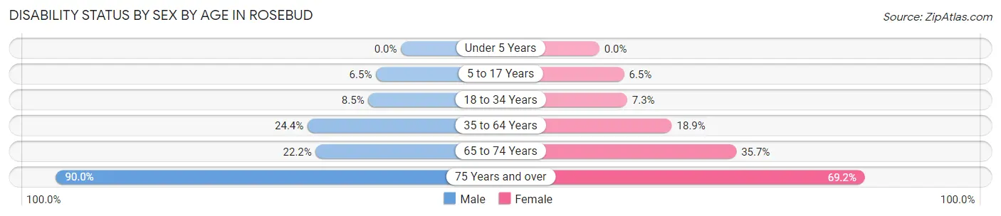 Disability Status by Sex by Age in Rosebud