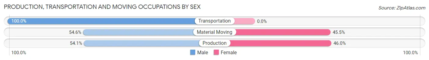 Production, Transportation and Moving Occupations by Sex in Rosebud