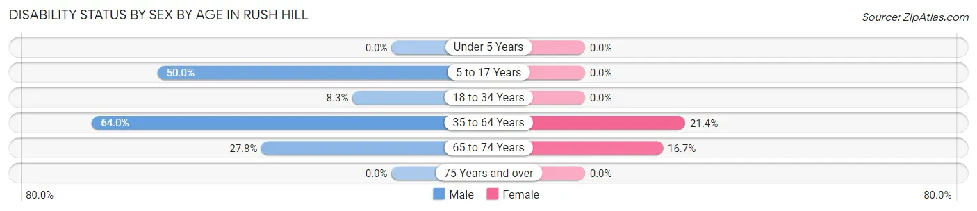 Disability Status by Sex by Age in Rush Hill