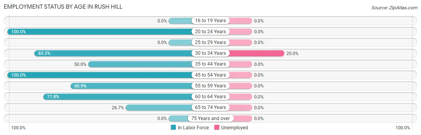 Employment Status by Age in Rush Hill