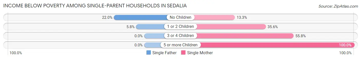 Income Below Poverty Among Single-Parent Households in Sedalia