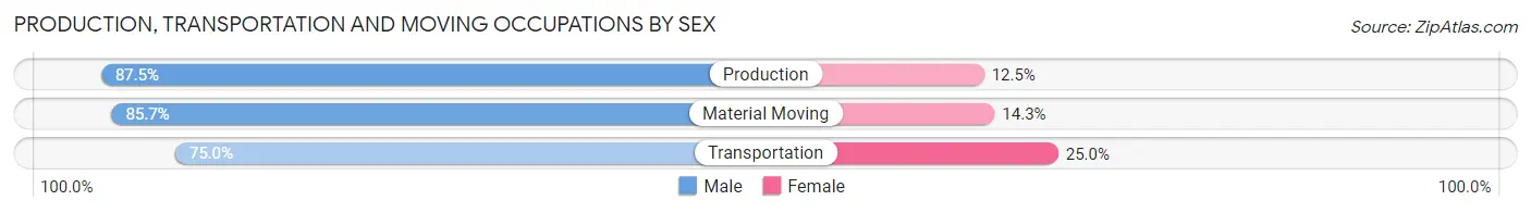 Production, Transportation and Moving Occupations by Sex in Silex