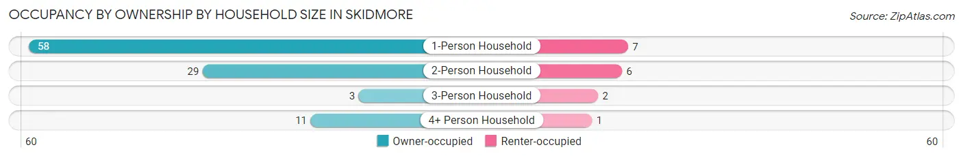 Occupancy by Ownership by Household Size in Skidmore