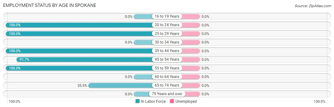 Employment Status by Age in Spokane