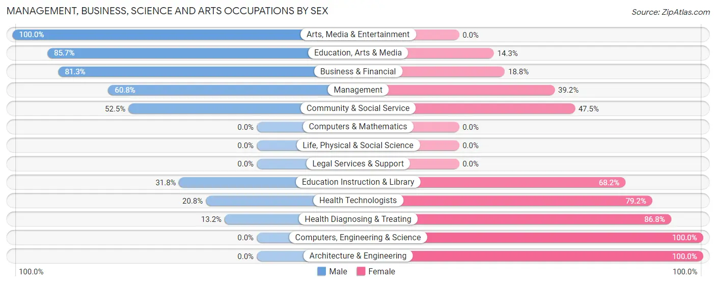 Management, Business, Science and Arts Occupations by Sex in Stanberry