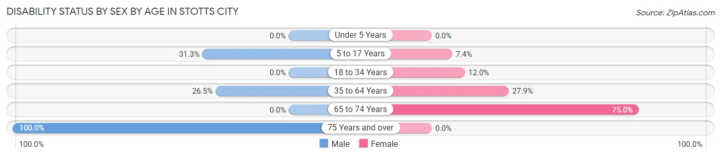 Disability Status by Sex by Age in Stotts City