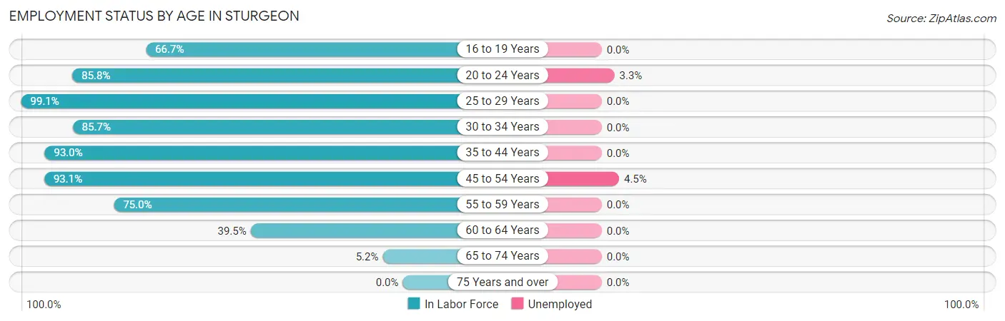 Employment Status by Age in Sturgeon