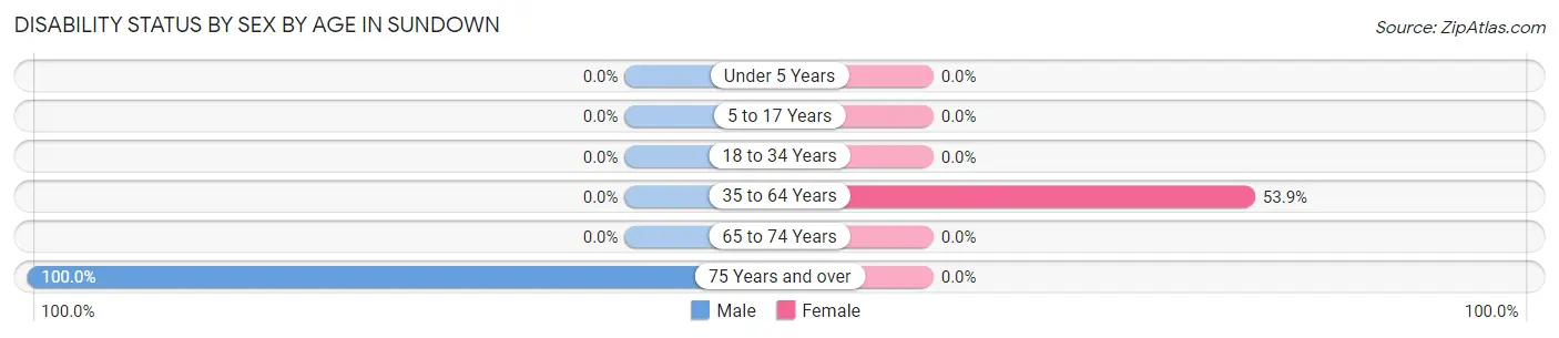 Disability Status by Sex by Age in Sundown