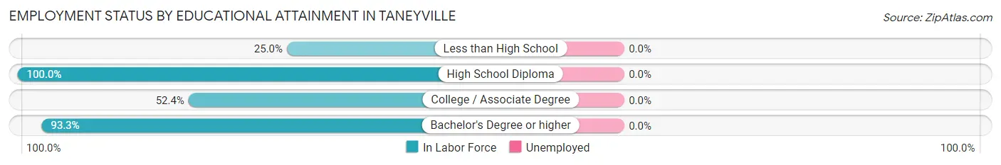 Employment Status by Educational Attainment in Taneyville
