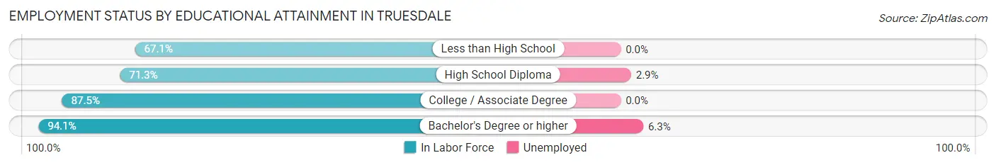 Employment Status by Educational Attainment in Truesdale
