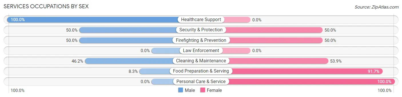 Services Occupations by Sex in Union Star