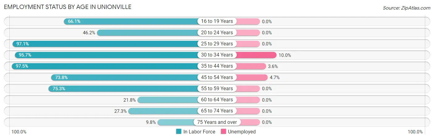 Employment Status by Age in Unionville