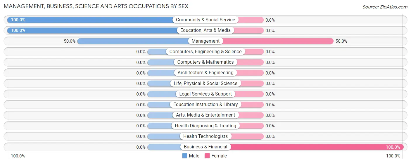 Management, Business, Science and Arts Occupations by Sex in Van Buren
