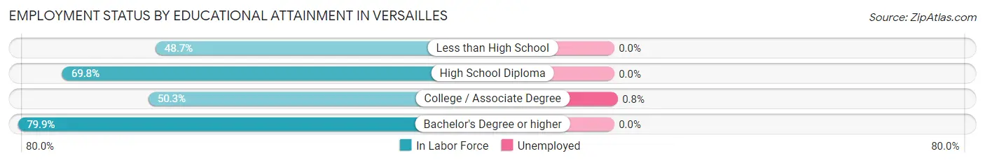 Employment Status by Educational Attainment in Versailles