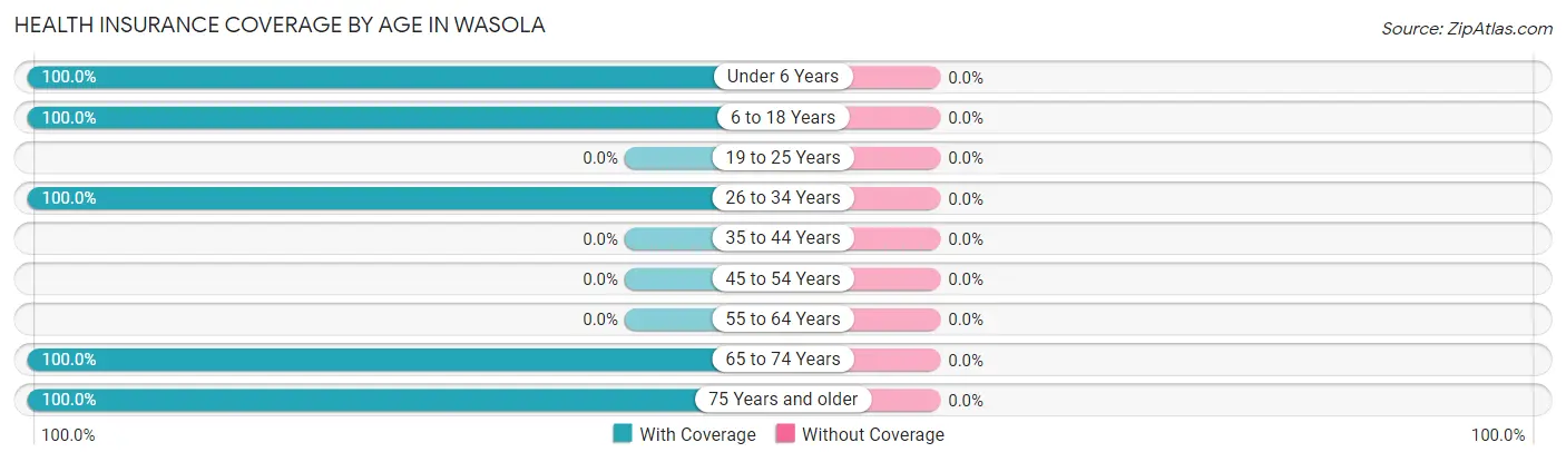 Health Insurance Coverage by Age in Wasola