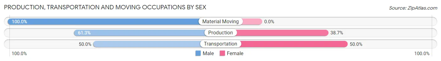 Production, Transportation and Moving Occupations by Sex in Wellington