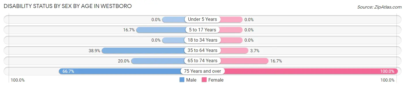 Disability Status by Sex by Age in Westboro