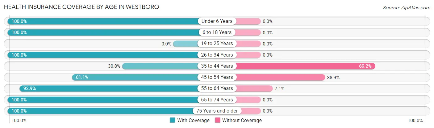 Health Insurance Coverage by Age in Westboro