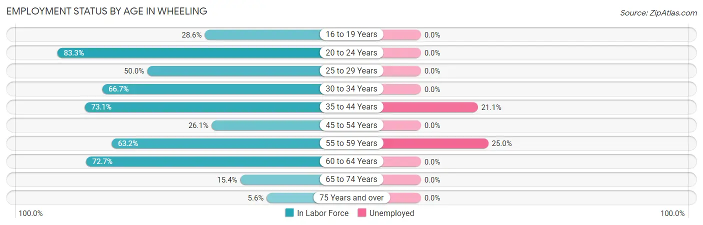 Employment Status by Age in Wheeling