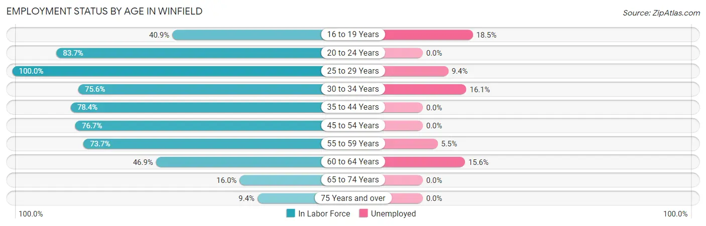 Employment Status by Age in Winfield