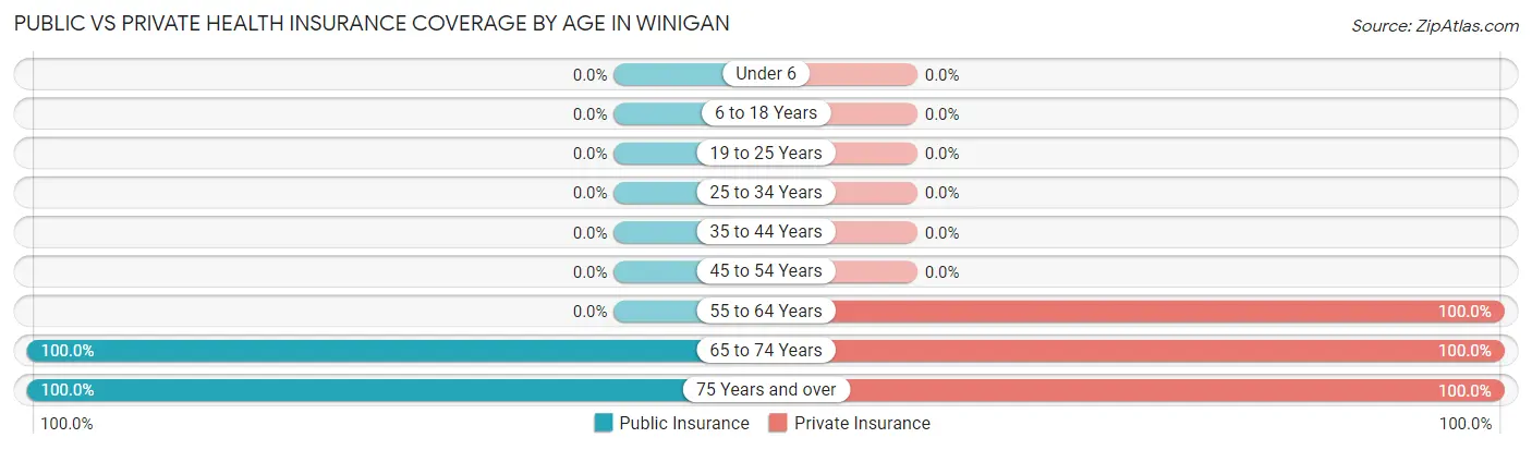 Public vs Private Health Insurance Coverage by Age in Winigan
