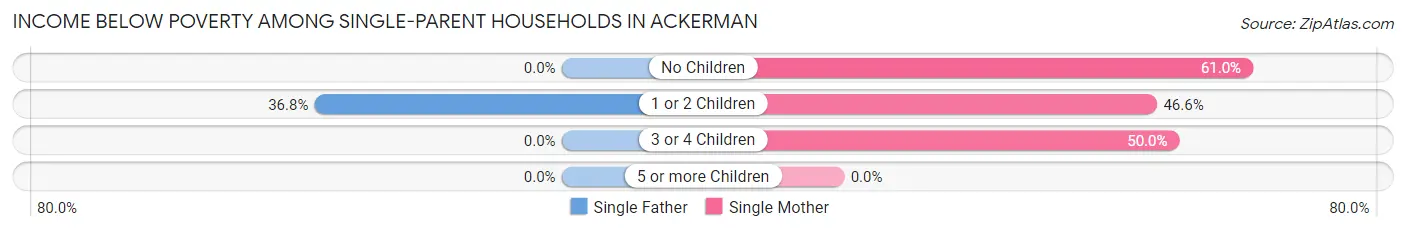 Income Below Poverty Among Single-Parent Households in Ackerman