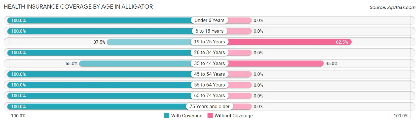 Health Insurance Coverage by Age in Alligator