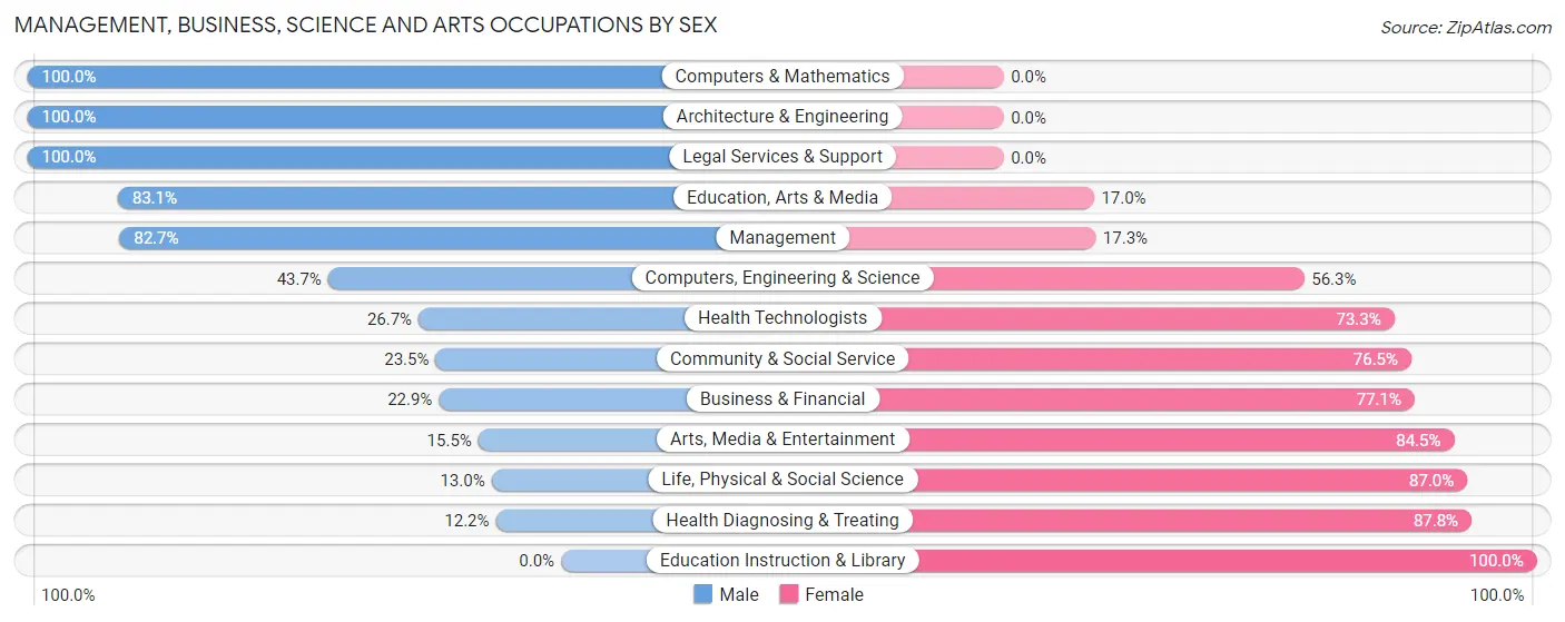 Management, Business, Science and Arts Occupations by Sex in Amory