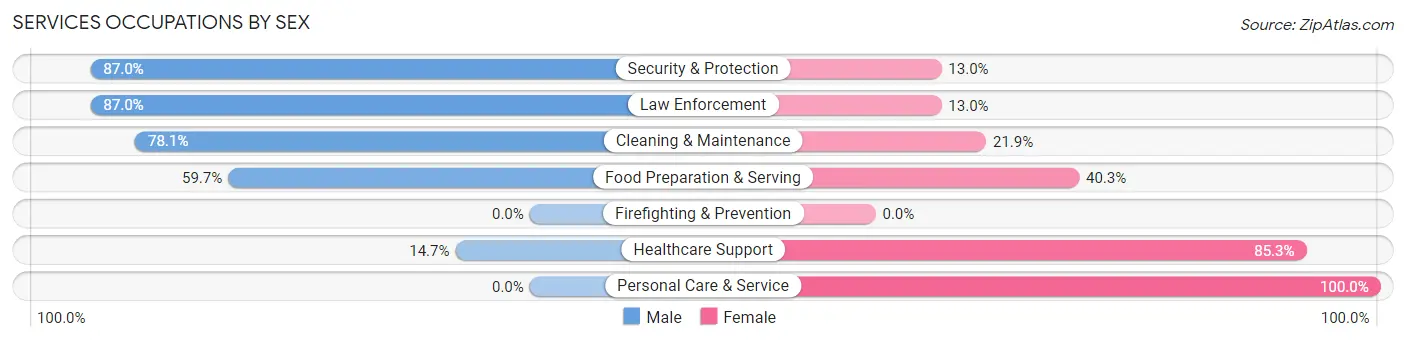 Services Occupations by Sex in Amory