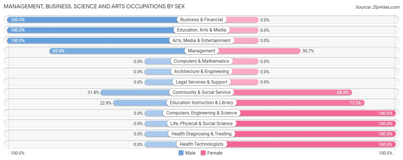 Management, Business, Science and Arts Occupations by Sex in Baldwyn