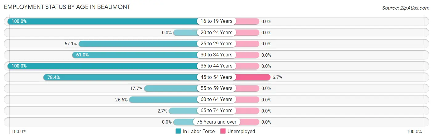 Employment Status by Age in Beaumont