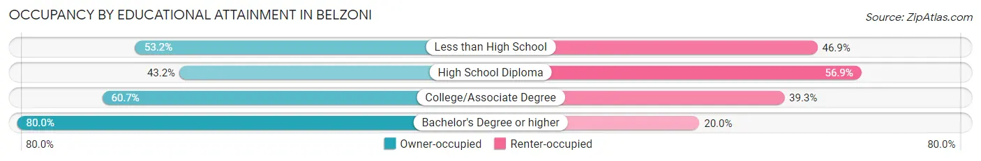 Occupancy by Educational Attainment in Belzoni